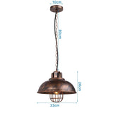 iDEGU Suspension Luminaire E27 Lustre Plafonnier Industriel Ø 33CM Noir Lampe Suspension Vintage pour Salon, Cuisine, Restaurant, Café et Bar (Z Rouille - 33CM)