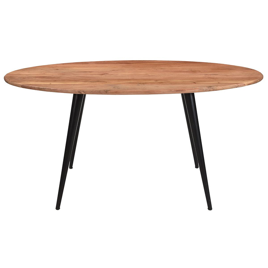 Miliboo Table à Manger Ovale en Bois Massif et métal Noir L160 cm OBALI