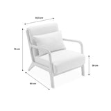 Alice's Home - Fauteuil en Velours Bleu pétrole. Pieds Bois d'hévéa teinté Noyer Clair. 1 Place Droit Fixe. Pieds Compas scandinave
