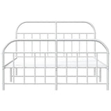 vidaXL Cadre de lit métal avec tête de lit/Pied de lit Blanc 160x200cm, lit Double, Meuble de Chambre à Coucher, lit d'invité, lit