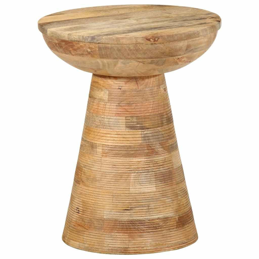 vidaXL Table d'appoint Ø37x45 cm Bois de manguier Massif, Bout de canapé, Table d'appoint de canapé, Table de Lampe, Table d'accent, Table Basse