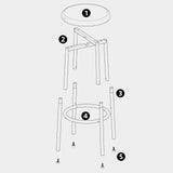 HOOBRO Lot de 2 Tabourets de Bar, Tabouret de Petit-déjeuner rembourrés en PU, Chaises Hautes avec Repose-Pieds, Facile à Assembler et à Nettoyer, pour Cuisine, Restaurant, Café, Noir EBB30BY01