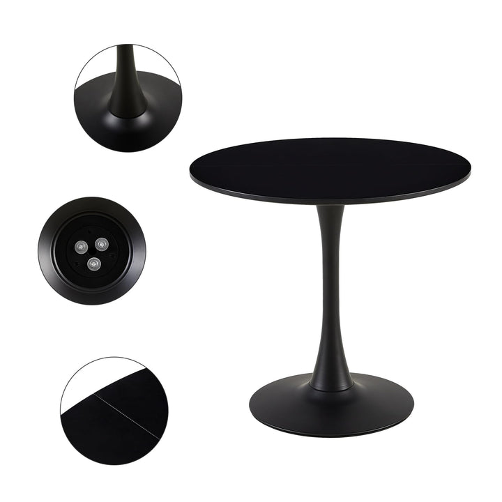 buybyroom Table à Manger Ronde Moderne scandinave - Petite Table Minimaliste pour Cuisine, Salle à Manger et Salon - Noir buybyroom Table à Manger Ronde Moderne scandinave - Petite Table Minimaliste pour Cuisine, Salle à Manger et Salon - Noir