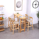 Tabourets de Bar en Bois Chaises de Salle à Manger, Tabourets d'îlot de Cuisine Rural Rétro avec Dossier et Siège en Coton et Lin Amovible et Lavable, 2 Pcs (Taille: 72 cm) (Kaki 62 cm) Made in
