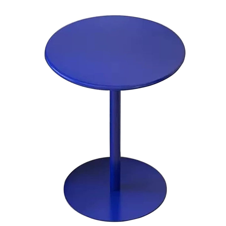 Table de salle à manger ronde moderne avec dessus de table en fer métallique et table de bar à base solide, table de cuisine pour 2 à 4 personnes pour la maison de petit espace, bleu ( Size : 48x72cm Table de salle à manger ronde moderne avec dessus de table en fer métallique et table de bar à base solide, table de cuisine pour 2 à 4 personnes pour la maison de petit espace, bleu ( Size : 48x72cm