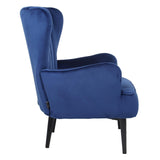 SVITA Arthur Fauteuil de relaxation moderne rembourré en velours Bleu foncé