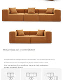 BEDOIN Combinaison de module de canapé de compression en éponge complète, canapé en tissu italien de petite taille, emballage sous vide, démontage et lavage marron, 260 x 100 x 62 cm