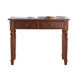 Table de Bureau Bois de caoutchouc stable PC Bureau à la maison Bureau avec 2 tiroirs de stockage Table d'étude de style de campagne simple, brun rustique Bureau d'ordinateur ( Color : 0.8 meters )