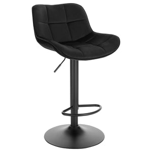 EUGAD Tabouret Bar, Chaise de Bar pivotante, Tabouret de Bar avec Repose-Pieds et Dossier, Tabouret de Comptoir pour Bistro, Restaurant, Cuisine, Hauteur Réglable 62-84cm Noir 1005BY-1