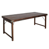 STUFF Loft Table de salle à manger vintage en bois massif ciré et pliable Style shabby chic Marron 165 x 75 x 76 cm