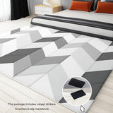Tapis de Salon Géométrique Forme en V Triangle - Grand Tapis Lavable Super Doux et Antidérapant, Moquette Poil Ras Chambre, pour Manger, l'entrée et la Cuisine, 160x230 cm, Gris