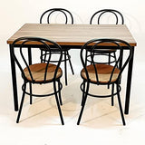 Addecor - Lot de 2 chaises de Salle à Manger - modèle Edna - Couleur Noire - 89 x 36 x 40 cm - chaises de Salon en Fer et Bois - idéales pour Les projets d'hôtellerie