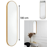 AltoBuy Miroir Doré Ovale 30x100 cm