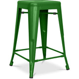 Iconik Interior Tolix Style Tabouret de Bar - Design Industriel - Acier Mat - 60cm - Nouvelle édition - Stylix Vert
