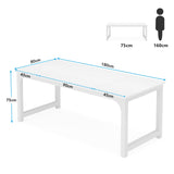 Tribesigns Table de salle à manger industrielle rectangulaire 180 x 80 cm, pour 6 à 8 personnes, en bois et métal, avec pieds en métal