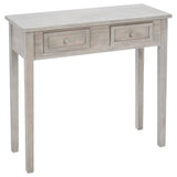 Atmosphera - Console Charme Bois Blanchi, L 80 x H 76 cm, 2 Tiroirs, Style Romantique - Meuble d'Appoint pour Entrée, Chambre, Salon