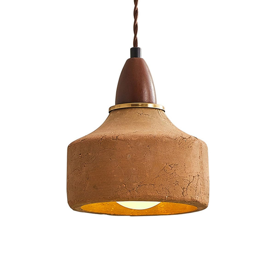 MODEBHD Lampe à suspension simple en béton Wabi Sabi Lampe à suspension en céramique couleur café, Lampe à suspension en bois massif de style japonais Lampe à suspension réglable en terre cuite du mil MODEBHD Lampe à suspension simple en béton Wabi Sabi Lampe à suspension en céramique couleur café, Lampe à suspension en bois massif de style japonais Lampe à suspension réglable en terre cuite du mil