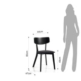 Wink Design Valenza Black Lot de 2 chaises, Noir Mat, 80 x 44 x 47 cm