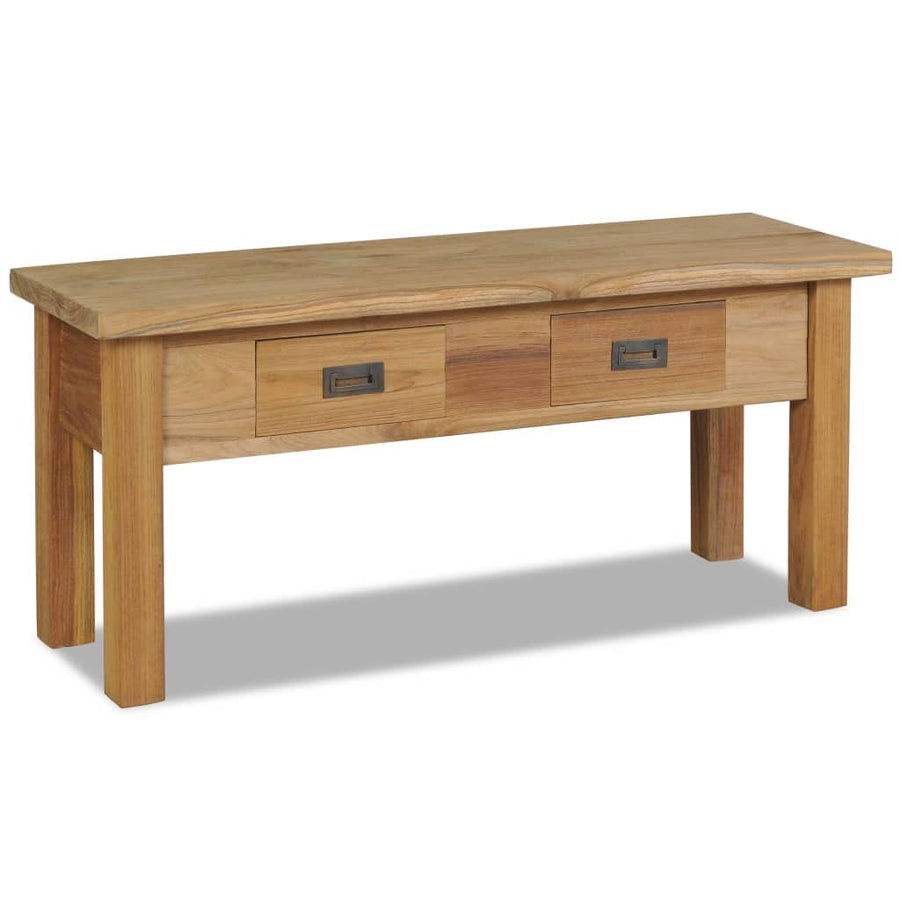 vidaXL Teck Massif Banc d vidaXL Teck Massif Banc d'Entrée Banc de Couloir Meuble TV Table Basse Table d'Appoint Salon Salle de Séjour Maison Intérieur 90x30x40 cm