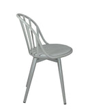 KAYELLES Lot de 2 chaises bistrot à barreaux Design Cuisine, Salle à Manger, Cussin Simili Cuir, Pieds en métal Bold (Gris)