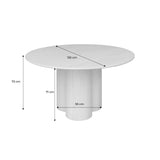 sweeek - Table à Manger Ronde Bois d'hévéa et placage chêne Naturel 4 Places 130cm - Leonore