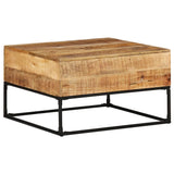 vidaXL Bois de Manguier Brut Table Basse Table d'Appoint Table de Canapé Bout de Canapé Meuble de Salle de Séjour Salon Intérieur 68x68x41 cm