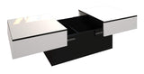 Berlioz Creations Amelie Table Basse, Blanc Brillant/Noir, 94 x 9 x 60 cm, Fabrication 100% Française