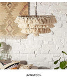 Lampe Suspendue Industrielle, Lustre en macramé Fait à la Main, plafonniers tissés, Lampe Suspendue Boho, Lustre à Pampilles pour Chambre à Coucher, Salon, fête, décoration de la Maison
