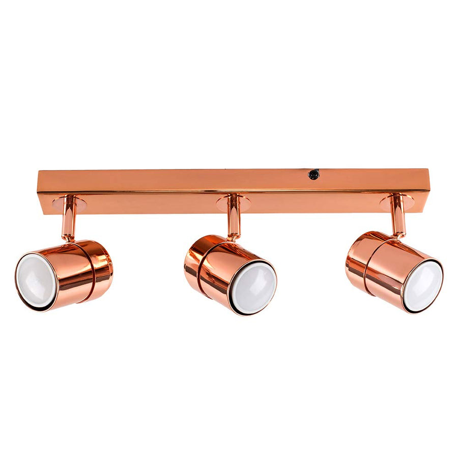 MiniSun Luminaire sur Rail avec 3 Spots. Finition Cuivre. GU10. MiniSun Luminaire sur Rail avec 3 Spots. Finition Cuivre. GU10.