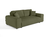 Lisa Design - Canapé Garance en Velours Côtelé - Sofa Vert 3 Places - Salon