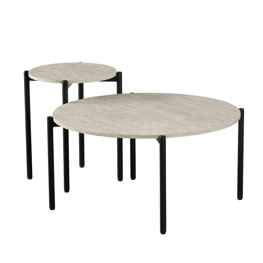 Milton & Oldbrook Set de Table Basse Aragon Look Travertin