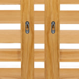 IDMarket - Tête de lit Suspendue en Lattes AVA 240 cm Bois Clair et étagères Blanches