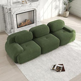 Générique Canapé Modulable avec Dossier, Canapé d'angle en L U Canapé sans Structure Velours,Canapé-Lit 1 2 3 4 Places avec Pouf,Canapé Relaxant pour Salon, Livré Monté,Vert,3 Sitze