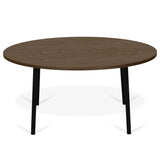 Symbiosis Ply Table Basse, Noyer et Métal Noir, 80x80x35 cm