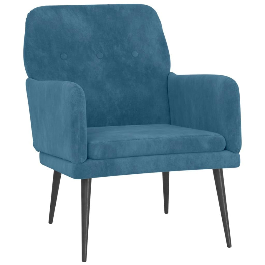 vidaXL Fauteuil Bleu 62x79x79 cm Velours vidaXL Fauteuil Bleu 62x79x79 cm Velours