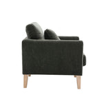 Miliboo Fauteuil scandinave déhoussable en Tissu Effet Velours Kaki et Bois Clair Oslo