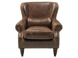 Vente-unique - Fauteuil 100% Cuir Edouard - Marron