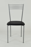 t m c s Tommychairs - Set 4 chaises Elena pour Cuisine, Bar et Salle à Manger, Robuste Structure en Acier chromé et Assise rembourrée et revêtue en Cuir Artificiel Couleur Noir