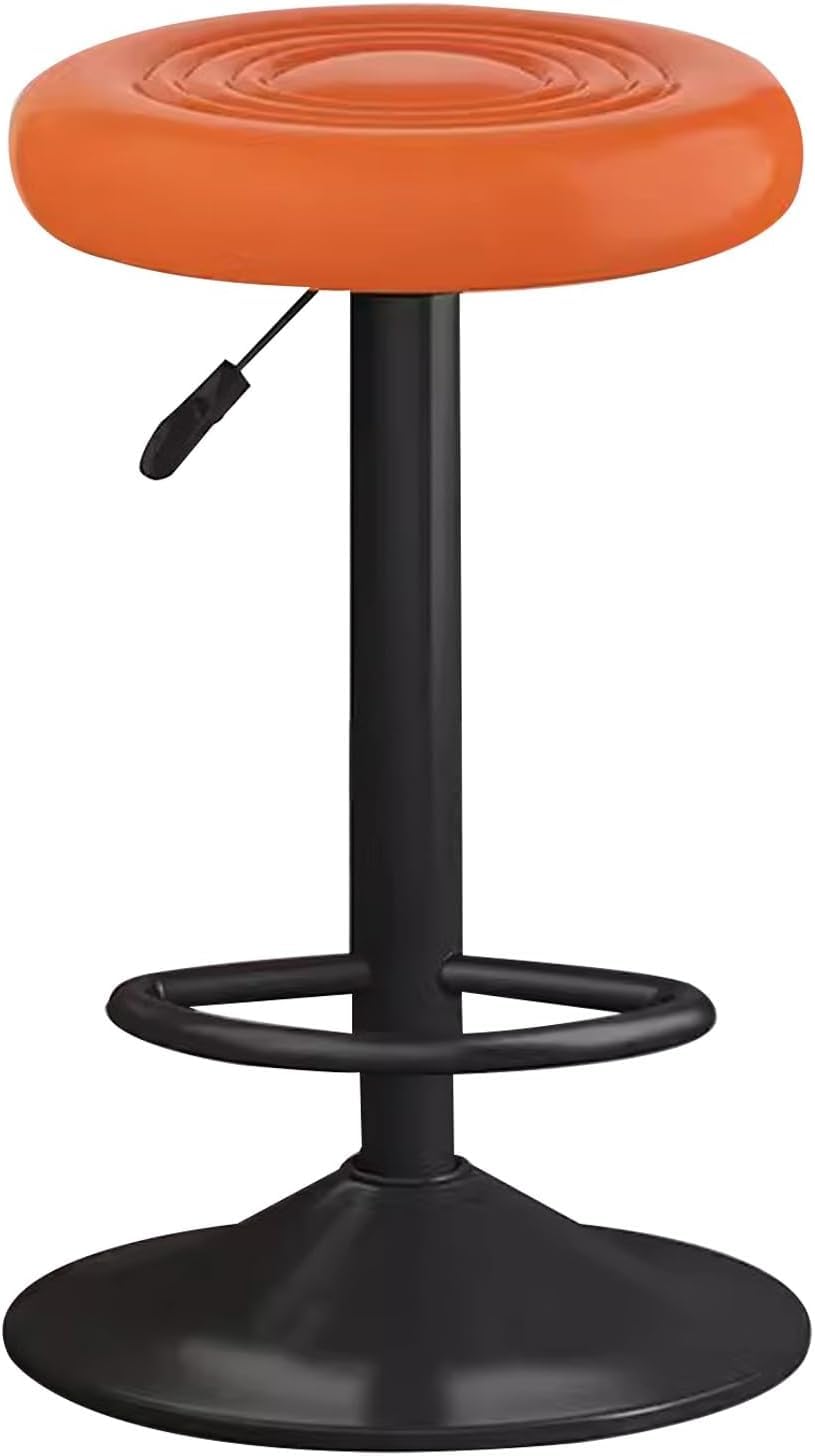 ZAIHW Chaise de bar, tabourets de comptoir, sans bras ni dos, tabourets pivotants réglables avec base en métal, pour salon de coiffure, restaurant, bar, îlot de cuisine (couleur : orange)
