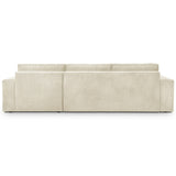 HOMIFAB Canapé d'angle Convertible réversible 5 Places avec Coffre de Rangement en Velours côtelé Beige - Harper