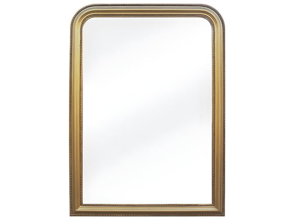 Vente-unique - Miroir Style Vintage en Bois de Paulownia - L. 80 x H. 110 cm - Doré Effet Laiton - Heloise