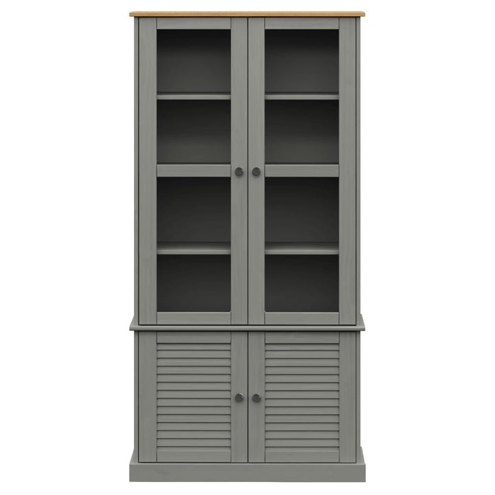 QZZCED VIGO Étagère décorative pour salon, bibliothèque, bureau, vitrine - Gris - 85 x 35 x 170 cm - Bois massif de pin pour salon, chambre à coucher, bureau QZZCED VIGO Étagère décorative pour salon, bibliothèque, bureau, vitrine - Gris - 85 x 35 x 170 cm - Bois massif de pin pour salon, chambre à coucher, bureau