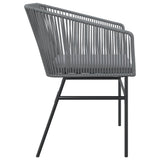 Homgoday Chaise de Jardin Confortable en Résine Tressée, Coussins Gris, Support Stable, Résistant aux UV - 2 Pièces