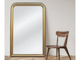 Vente-unique - Miroir Style Vintage en Bois de Paulownia - L. 80 x H. 110 cm - Doré Effet Laiton - Heloise