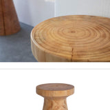 NNHDWS Table Ronde Côté Souche en Bois Massif Café Table D'appoint, Souche d'arbre Accent Natural Edge Side Table De Chevet, Canapé Table D'appoint, Chambre Chambre Balcon, Table d'angle,Wood Color
