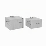 Alice's Garden sweeek - Lot de 2 Tables Basses Effet marbre Blanc cassé Paros. L 58 x l 58 x H 40cm / L 50 x l 50 x H 33cm