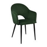 SVITA Hailey Lot de 2 chaises de Salle à Manger fauteuils de Cuisine tapissés Velours Vert foncé