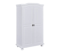 Inter Link – Armoire fonctionnelle – 2 portes – 5 niches – Avec penderie – Armoire en pin massif – Blanc vernis – Largeur :104cm Profondeur :56cm Hauteur : 180cm – Hedda