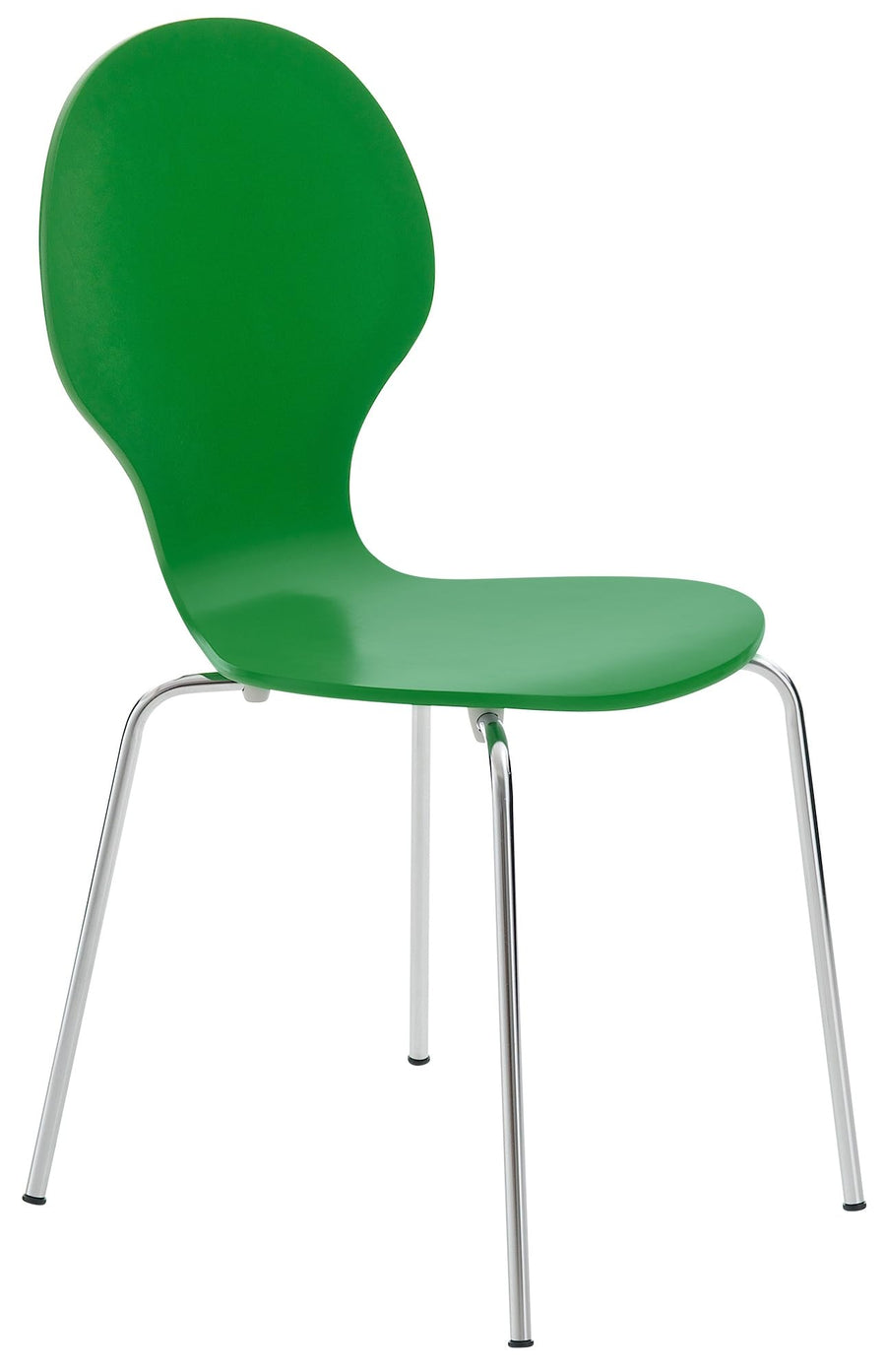 CLP Chaise Empilable Diego I Chaise De Salle À Manger Confortable I Structure Métallique, Assise en Bois I Design Ergonomique Peu Encombrant, Couleur:Vert