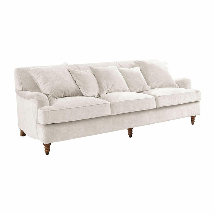 Loberon Canapé Isa - Bois d Loberon Canapé Isa - Bois d'hévéa, Velours de Polyester, Bois de pin - H/L/P env. 80/224 / 95 cm - crème, crème
